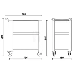 CARRO DE 3 PRATELEIRAS C51 BETA - Image 2